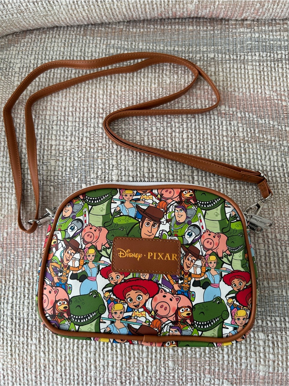 New Disney Pixar Toy Story Characters Stacked Crossbody Bag Sold Out -Box Lunch